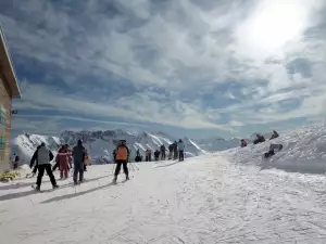 Luc Alphand arrives for the season opening in Bansko